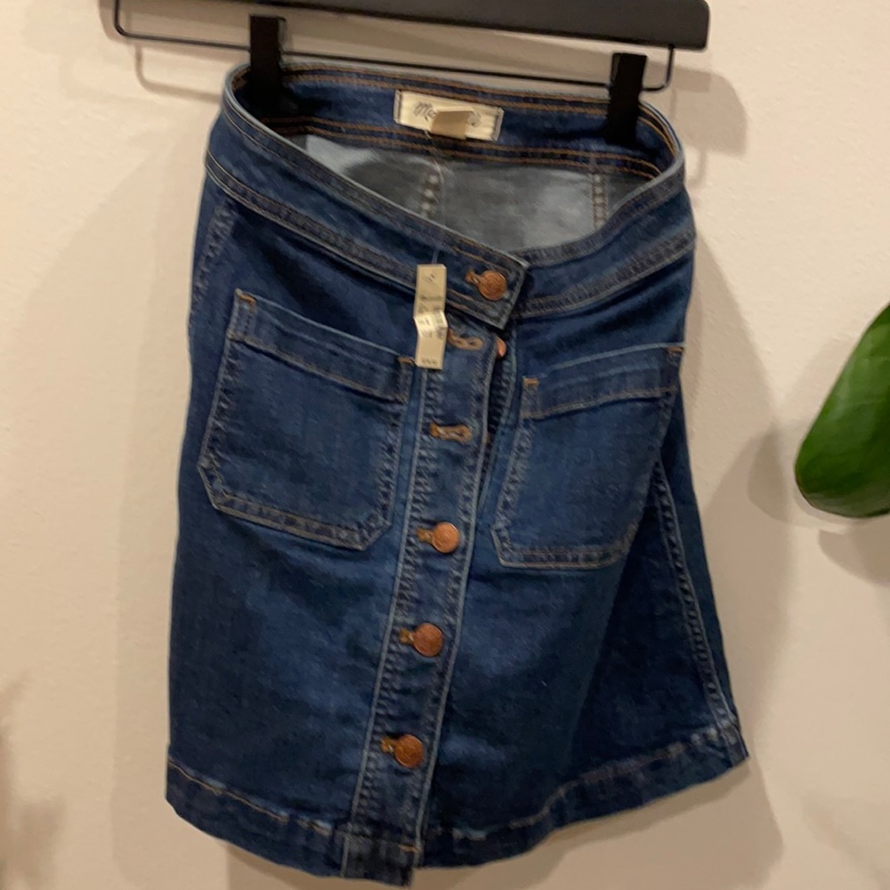 Madewell button denim miniskirt